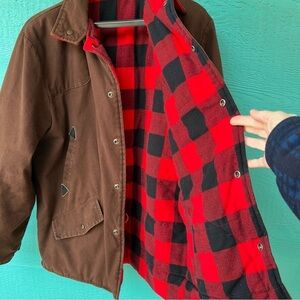 VINTAGE SEARS ROEBUCK REVERSIBLE BARN CHORE UTILITY JACKET COAT SIZE LARGE